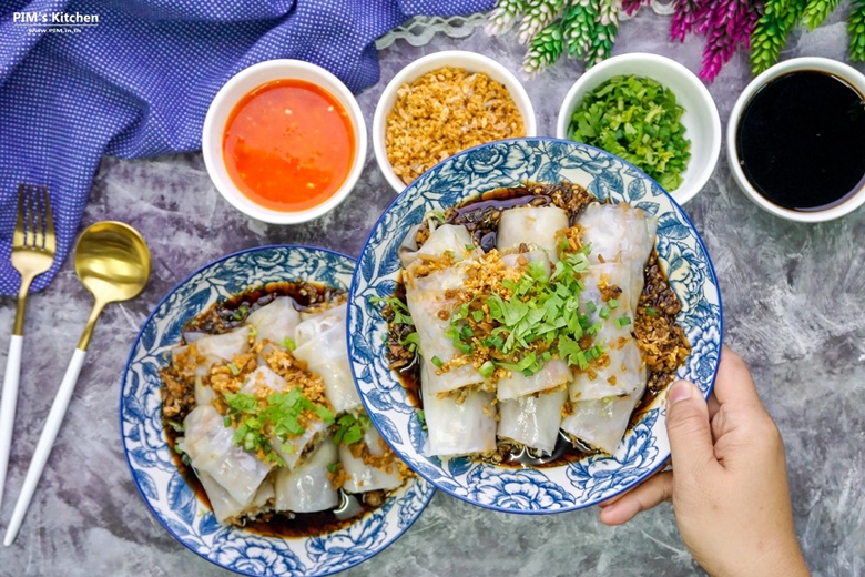 chinese steamed rice noodle with bamboo shoot rolls 19