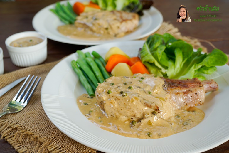 pork chop steak with spicy mushroom sauce 19