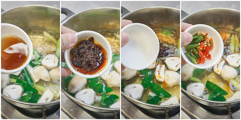 egg wonton with seasoned pork in tomyum soup17